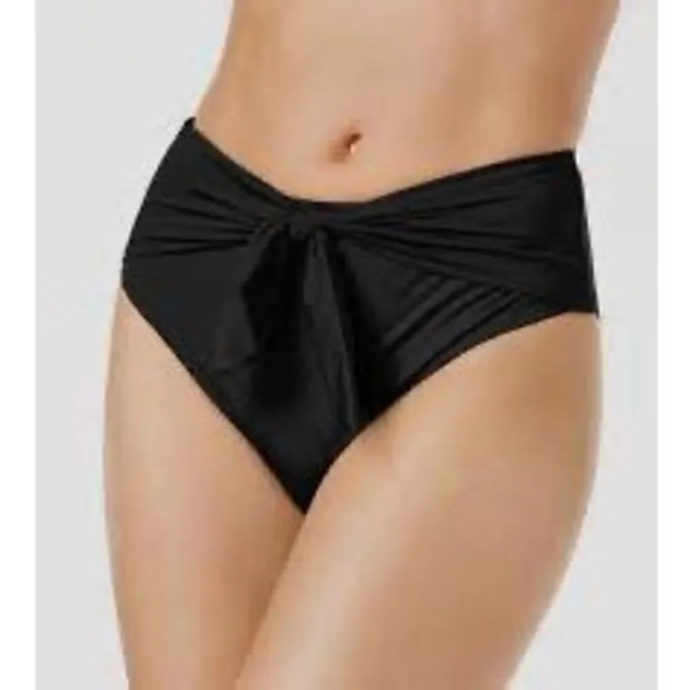 New. Trina Turk black front tie bikini set. 4-top/6-bottom. $155